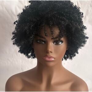 Shake and Go Kinky Spiral Curls Short Afro in Color 280 Black & 10% Gray